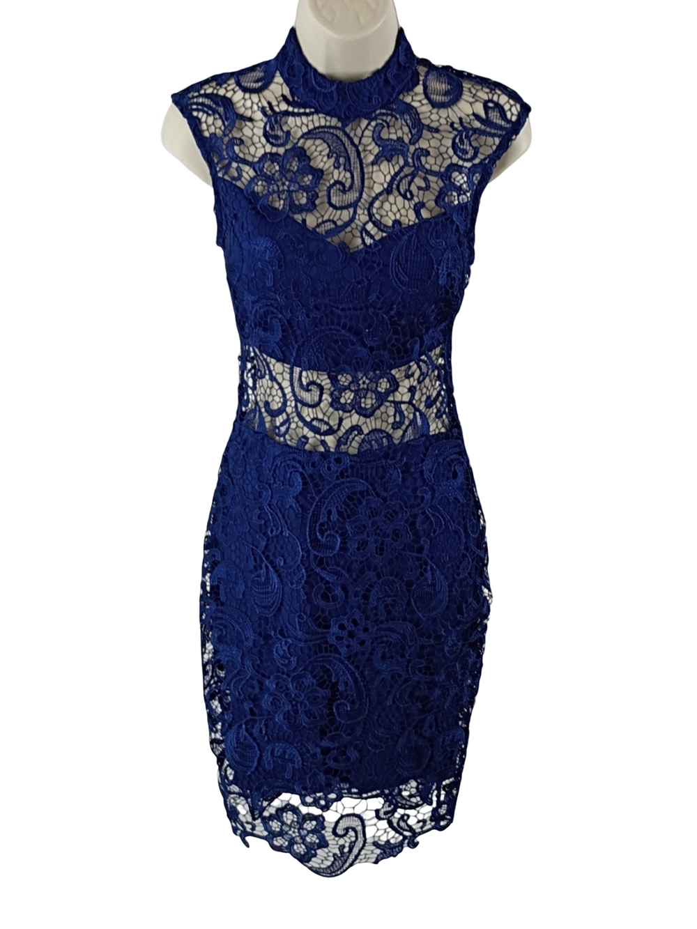 B Darlin Royal Blue Lace Midi Dress